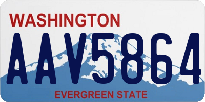 WA license plate AAV5864