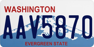 WA license plate AAV5870