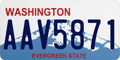 WA license plate AAV5871