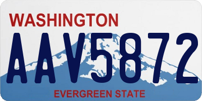 WA license plate AAV5872