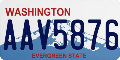 WA license plate AAV5876