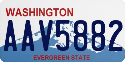 WA license plate AAV5882