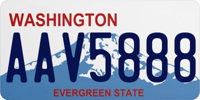 WA license plate AAV5888