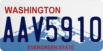 WA license plate AAV5910