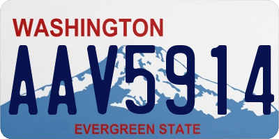 WA license plate AAV5914