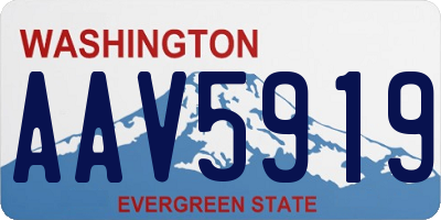 WA license plate AAV5919