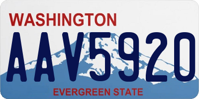 WA license plate AAV5920