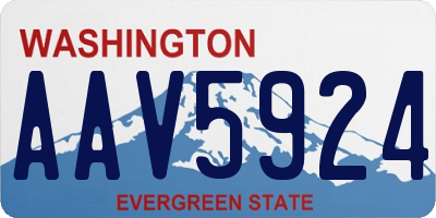 WA license plate AAV5924