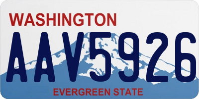 WA license plate AAV5926