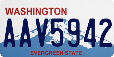 WA license plate AAV5942
