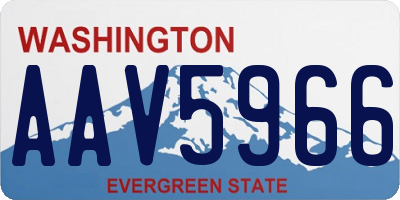 WA license plate AAV5966