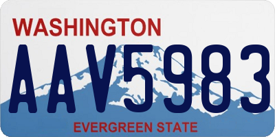 WA license plate AAV5983