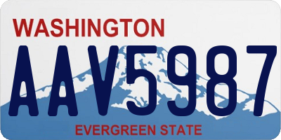 WA license plate AAV5987