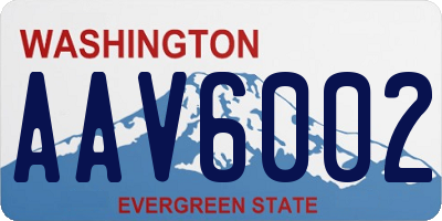 WA license plate AAV6002