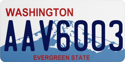 WA license plate AAV6003