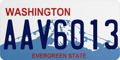WA license plate AAV6013