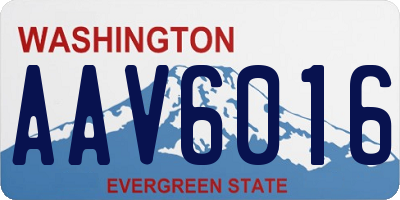 WA license plate AAV6016
