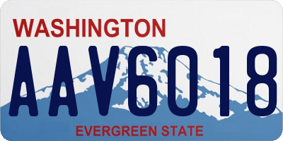 WA license plate AAV6018