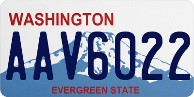 WA license plate AAV6022