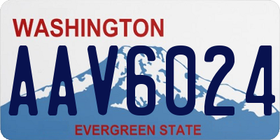 WA license plate AAV6024
