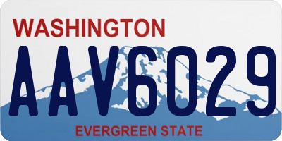 WA license plate AAV6029
