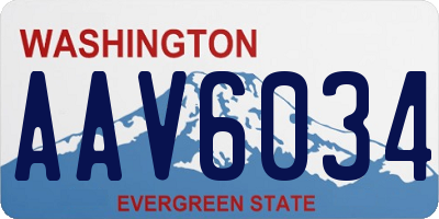 WA license plate AAV6034