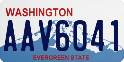 WA license plate AAV6041