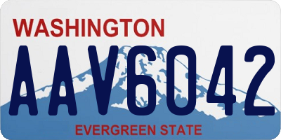 WA license plate AAV6042