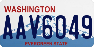 WA license plate AAV6049