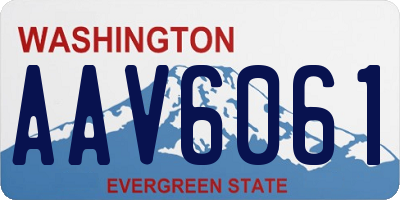 WA license plate AAV6061