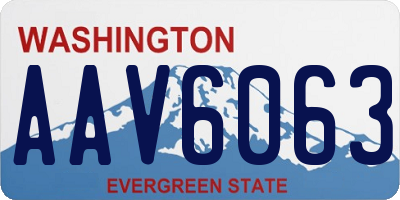 WA license plate AAV6063