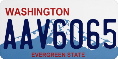 WA license plate AAV6065