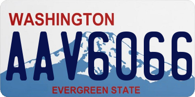 WA license plate AAV6066
