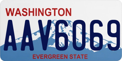 WA license plate AAV6069