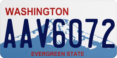WA license plate AAV6072