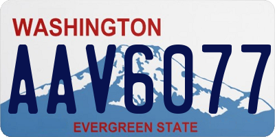 WA license plate AAV6077