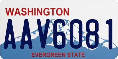 WA license plate AAV6081