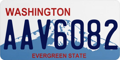 WA license plate AAV6082