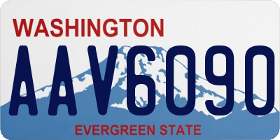 WA license plate AAV6090