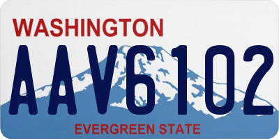 WA license plate AAV6102