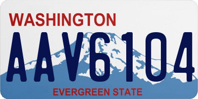 WA license plate AAV6104