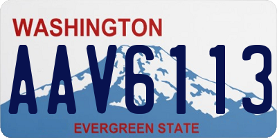 WA license plate AAV6113