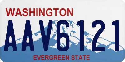 WA license plate AAV6121