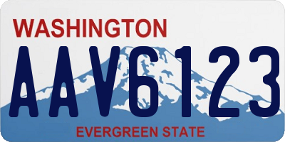 WA license plate AAV6123
