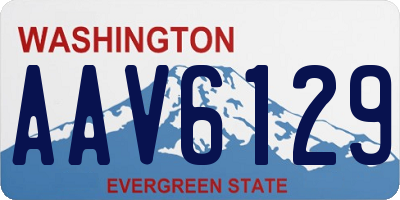 WA license plate AAV6129