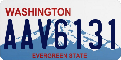 WA license plate AAV6131