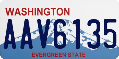 WA license plate AAV6135