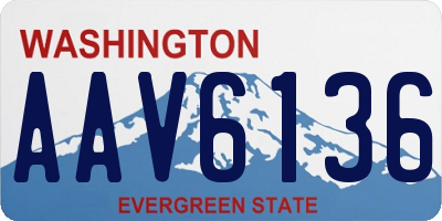 WA license plate AAV6136