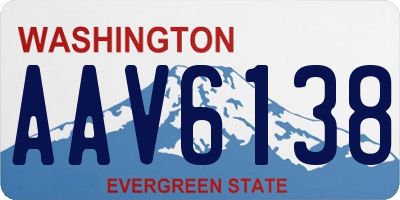 WA license plate AAV6138