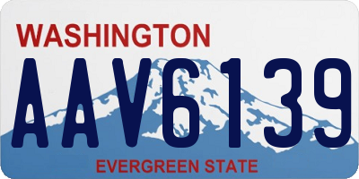 WA license plate AAV6139